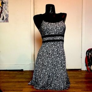 Black dress with white flowers